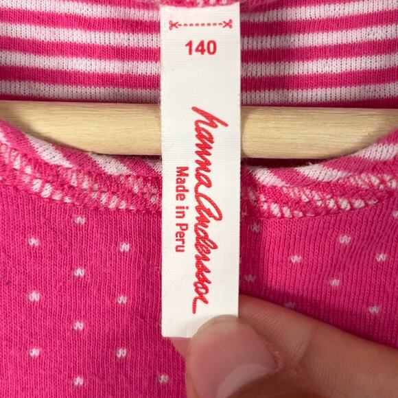 Hanna Andersson Pink Polka Dot Dress Size 140 - Picture 4 of 6